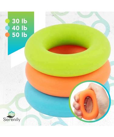 Serenily Hand Grip Strength Trainer - 6 Pack Hand Grip Strengthener for Forearm Workout & Finger Exercises. Ideal for Carpal Tunnel, Arthritis, Wrist Pain & Physical Therapy - Buy Online on GoSupps.com