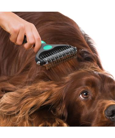 Professional Grade Double Sided Undercoat Pet Rake Brush | Reduces Shedding By 95% | Ideal for Dogs & Cats | Includes Free Nail Clipper - Buy Online on GoSupps.com