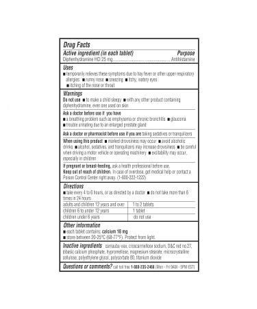 A+Health Allergy Relief Diphenhydramine HCl 25mg Tablets 600 Count Antihistamine Relief of Runny Nose Sneezing Watery Eyes - Buy Online on GoSupps.com