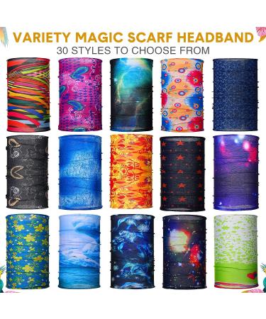 Tarpop 30-Piece Neck Gaiters: Elastic Sports Wrap & Headband for Women/Men - Sweat Absorbing Bandana Head Wraps - Yoga & Stylish Accessories - Buy Online on GoSupps.com