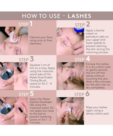 Mylee Express Eyelash & Brow Kit - 2 in 1 No Mix Formula Tint + Developer Gel + Dual Sided Brush Professional Tint Long Lasting Semi-Permanent (Black) - Buy Online on GoSupps.com