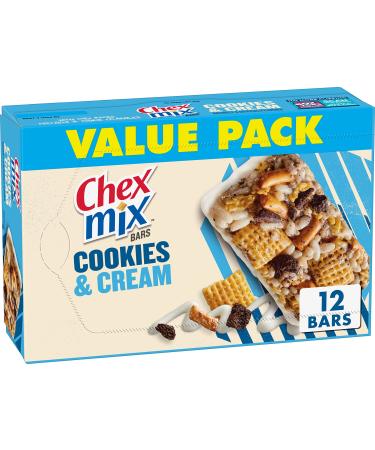 Chex Mix Snack Bars, Cookies and Cream, 13.56 oz, 12 Count Box Cookies 'n Cream 12 Count (Pack of 1)