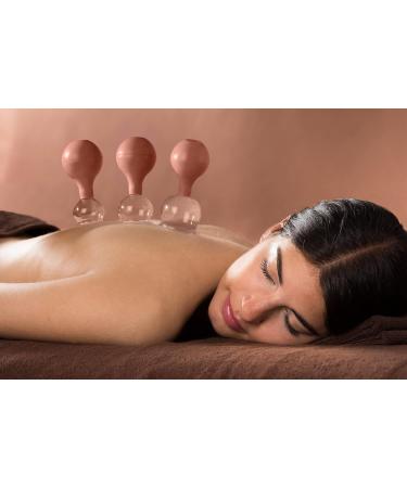 Pulox Real Glass Cupping Set - 3 Sizes (25mm 32mm 40mm) with Suction Ball | Premium Brown Cupping Therapy - Buy Online on GoSupps.com