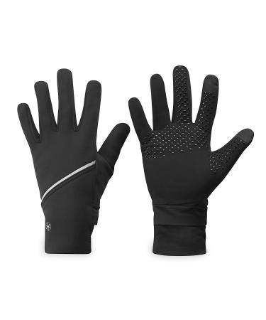 Gaiam Running Gloves Womens Cold Weather Touchscreen Compatible - Warm Winter Running Gear for Women S/M (Black)