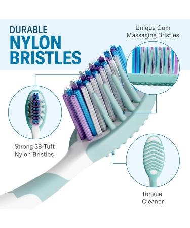 6 Pack of Reusable Medium Soft Toothbrushes with Nylon Bristles - Individually Wrapped for Oral Hygiene and Dental Health by Blasting Health - Buy Online on GoSupps.com