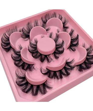 Lashes Fluffy Dramatic Mink False Eyelashes 20mm Cat Eye Russian Strip Lashes D Curl Wispy Fake Lash that Look Like Extensions 5 Pairs Pack by Kmilro B Styles: 5 Pairs Fluffy D Curl Lashes (TM92) - Buy Online on GoSupps.com