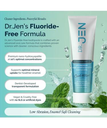 Dr Jen Fluoride-Free Remineralizing Toothpaste with 10% Nano Hydroxyapatite - Clinically Proven Enamel Strengthening Formula (4oz) - Buy Online on GoSupps.com