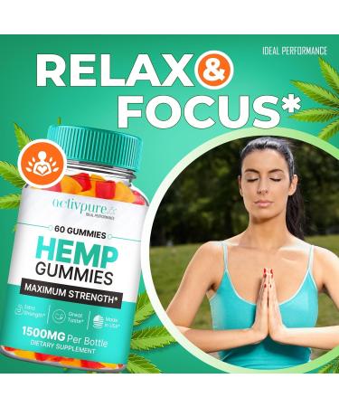 Activ Pure Hemp Gummies - ActivPure Supplement Hemp Gummies - Maximum Strength All Natural Overall Health and Wellness Support Activ Pure Health Gummy Reviews (2 Pack) - Buy Online on GoSupps.com