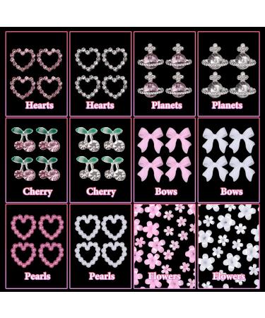 Buy Silver Nail Charms & Gems - Cute Bowknot Blossom Flowers & Alloy Rhinestones for Nail Art - DIY Craft Accessories - Buy Online on GoSupps.com