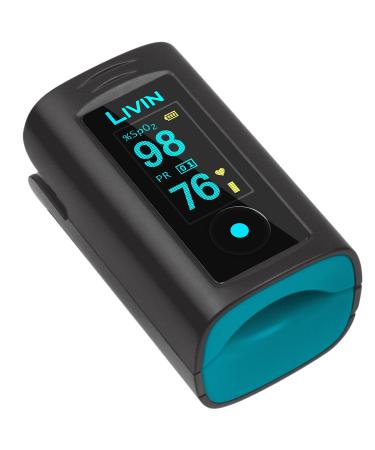 LIVIN Fingertip Pulse Oximeter w/ Pulse Rhythm Analysis, Highly Accurate Blood Oxygen Saturation Monitor for SpO2 Level & Heart Rate, Alarm & Memory Function, Auto ON/OFF, Lanyard & Batteries Included