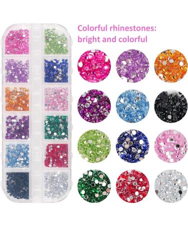 6800 Colorful Rhinestones & Pearl Nail Art Kit - Flatback Gems with Tweezers & Pen for DIY Nail Designs - Buy Online on GoSupps.com