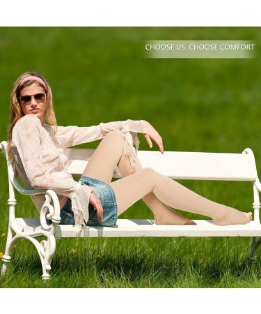 Evolyline 20-30MMHG Medical Compression Tights for Men & Women - Class II Support Stockings for Pregnancy Varicose Veins & Edema - Beige XL - Buy Online on GoSupps.com