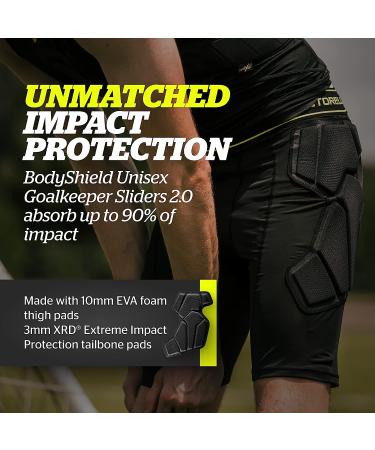 Storelli BodyShield Unisex Goalkeeper Sliders 2.0 - Padded Soccer Undershorts | Medium Standard Black - Buy Online on GoSupps.com