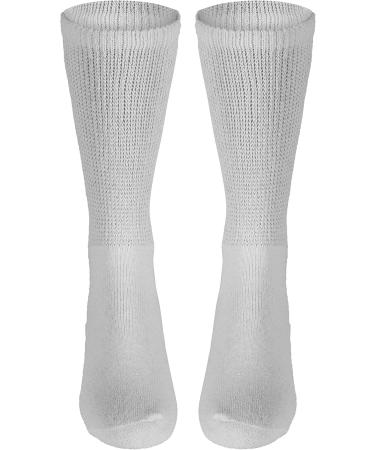 Truform Diabetic Socks for Men & Women - Medical Crew Length Mid Calf 3 Pairs - White - Optimal Comfort & Support - Buy Online on GoSupps.com