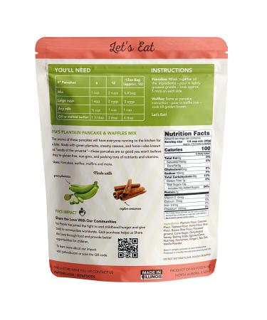 Iya Foods Sweet Cinnamon Plantain Pancakes & Waffle Mix 12oz (Pack of 2) | Gluten Free & Non-GMO | Kosher Certified - Buy Online on GoSupps.com