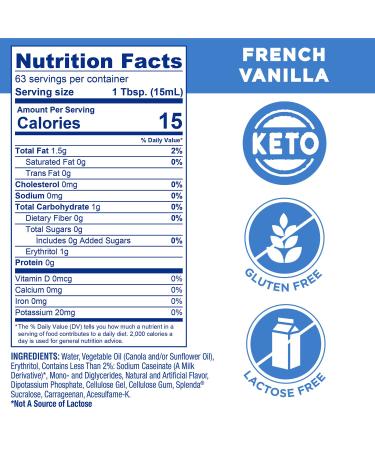 SPLENDA Sugar Free French Vanilla Coffee Creamer 32 Fl Oz - Low Calorie, Pack of 1 - Buy Online on GoSupps.com