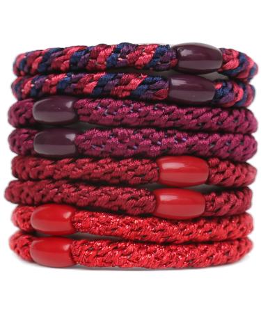 8 piece hair tie for girls pack with 8 multicolored elastic ligaments hair bands elastic style 14 Mixed Color Style 14