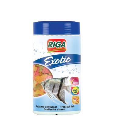 Riga - Exotic Flakes - Food for Exotic Fish - Rich in Protein and Multivitamin Menu, Ideal for Bright Colors - 160 g