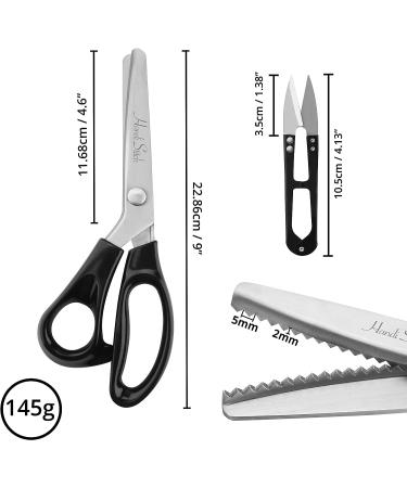 Handi Stitch 9 Pinking Shears with Snippers - Zigzag Fabric Scissors, Stainless Steel - for Sewing, Tailoring, Paper & Crafts - Buy Online on GoSupps.com