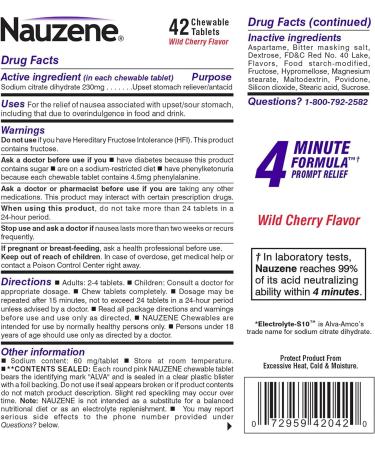 Nauzene Nausea Relief Chewable Tablets 40 Count | Fast Relief from Nausea | International Shipping Available - Buy Online on GoSupps.com