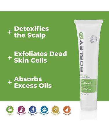 Bosley Rejuvenating Scalp Scrub with Bamboo Charcoal - 5.1 oz | Exfoliate & Detoxify Hair - Buy Online on GoSupps.com