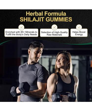 Himalayan Shilajit Gummies for Men & Women - No Added Sugar 100% Natural & Organic with Ashwagandha Gokshura Fulvic Acid & 85+ Trace Minerals Individually Wrapped Non-GMO 80 Gummy I Pouch - Buy Online on GoSupps.com