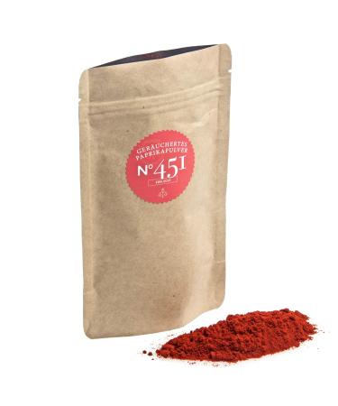 Rimoco N 451 Bio smoked paprika powder noble -sweet - finely ground and cold smoking |Original Piment n de la Vera (Spain) |Organic extension (DE- KO-007) |500g in kraft paper zip bag content: 500g (force paper bag)