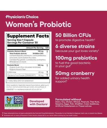 Physician's CHOICE Total Womens Health Bundle - Menopause Probiotic + Vaginal Probiotic + Womens Probiotic - Buy Online on GoSupps.com