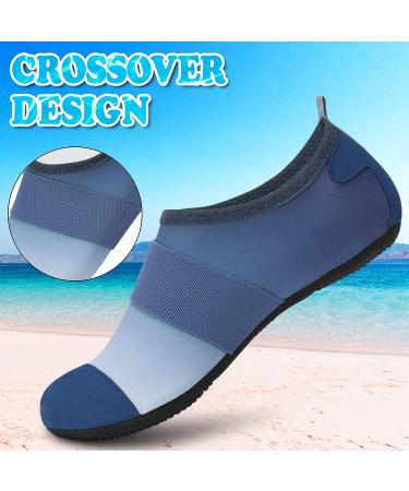 VIFUUR Water Shoes - Barefoot Aqua Socks for Yoga, Beach, Swim - Fogblue - Size 7.5-8.5 Women/6-7 Men - Buy Online on GoSupps.com