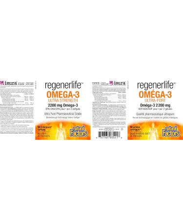 Natural Factors Regenerlife Omega-3 Ultra Strength 90 Enteripure Softgels High-potency Omega-3 with EPA DHA and DPA for Cardio and Cognitive Support - Buy Online on GoSupps.com