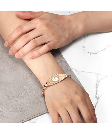 MunsteryAid Custom Medical Alert ID Bracelet for Women - Personalized Emergency Awareness Jewelry (Rose Gold, 7.5 Inches) - Buy Online on GoSupps.com
