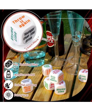 6 Pcs Party Drinking Dice Game for Adults - Fun Bar Game for Bachelorette, Birthday, Wedding Parties - Great Gift Idea for White Elephant - Buy Now! - Buy Online on GoSupps.com