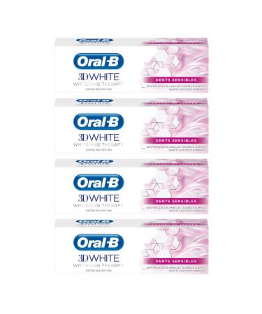 Oral-B 3D White Whitening Therapy Toothpaste 75 ml Sensitive Teeth - Pack of 4