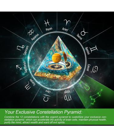 HuiJuKeJi Healing Crystals Leo Orgonite Pyramid with Tiger Eye Stone - Astrology Energy Healing Gift for Leo with Birthstone - 6cm - Buy Online on GoSupps.com