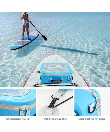 Morxplor Waterproof PVC Paddleboard Cooler Deck Bag - Blue | 12 Can Surf Sup Deck Cooler with Mesh Top Pocket | Adjustable Straps | Ideal for Paddleboarding - Buy Online on GoSupps.com