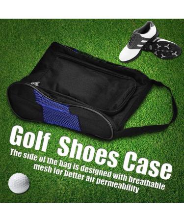 Zerone Portable Golf Shoes Bag - Breathable Dust-Proof Organizer with Pocket, Black and Blue - Ideal for Storing Sports Accessories - Unisex - Buy Online on GoSupps.com