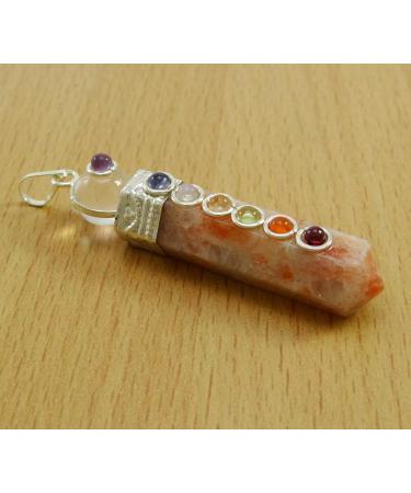 Harmonize 7 Chakra Balancing Therapy Sun Stone Pencil Wand Pendant Balancing Reiki Healing Crystals - Buy Online on GoSupps.com