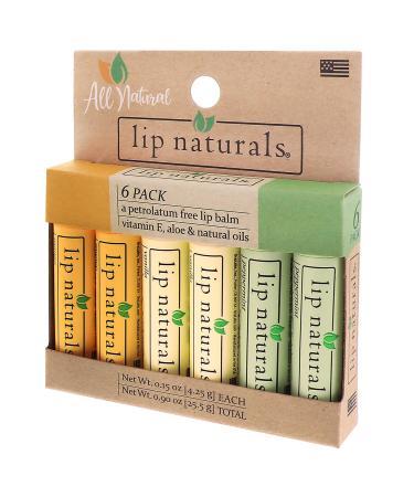 Lip Naturals® All Natural Lip Balm in a 6-Count Variety Pack: Mango, Peppermint, and Vanilla Flavors Mango, Peppermint & Vanilla