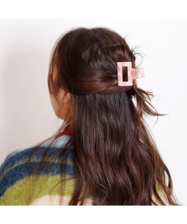Tongcloud 6 pcs Checked Hair Clip Set - Large and Small Acrylic Claw Clips for Women Girls - Strong Hold, Black and White Grid Design - Buy Online on GoSupps.com
