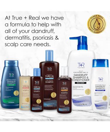 True+Real Classic Everyday Clean Anti-Dandruff Shampoo - Pyrithione Zinc 1% | Daily Scalp Care for All Hair Types - 14.2 Fl Oz - 1 Pack - Buy Online on GoSupps.com
