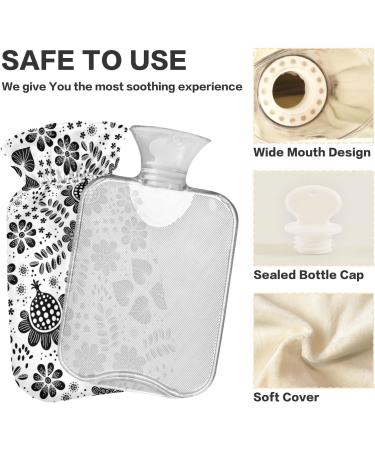 Naanle Ethnic Tribal Flowers 2L Hot Water Bottle with Cover | Heat & Cold Therapy for Pain Relief | Large Transparent Bag for Bed Hands & Feet - Buy Online on GoSupps.com