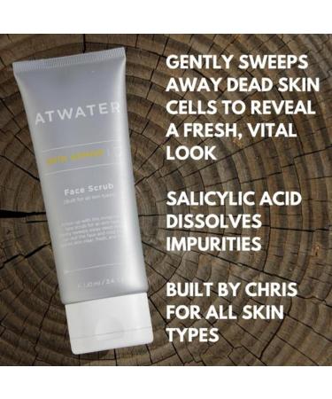 ATWATER Skin Armor Exfoliating Face Scrub for Men - Travel Size 3.4 oz | Smooths & Cleans for Fresh Vibrant Skin - Best Men's Facial Cleanser - Buy Online on GoSupps.com