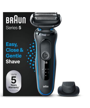 Braun Series 5 Razor Men Electrically with EasyClick attachment electric shed & precision trimmer Easyclean Wet & Dry rechargeable & wireless 51-B1200S blue - Buy Online on GoSupps.com
