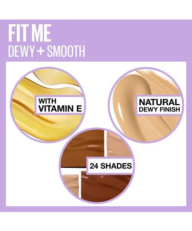 Maybelline Fit Me Dewy + Smooth Foundation - Warm Honey 1 Fl. Oz | Flawless Finish - Buy Online on GoSupps.com