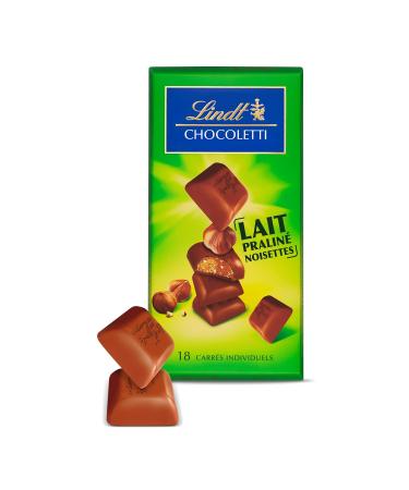 Lindt - Chocolate Hazelnut Praline Milk Squares - Milk Chocolate - 100g - Pack of 5