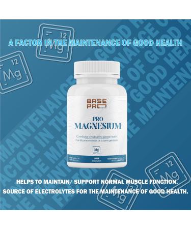 Magnesium | PRO Magnesium - 120 count | Base Pro Nutrition | 120 Vegetarian Capsules | Magnesium Bisglycinate 180mg per capsule | Magnesium Capsules | - Buy Online on GoSupps.com