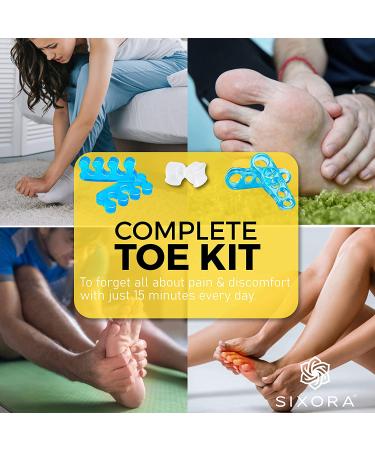 Sixora Premium Gel Toe Separators for Overlapping Toes - Toe Straighteners, Spacers, Hammer Toe & Bunion Corrector - Correct Your Toes Naturally! - Buy Online on GoSupps.com