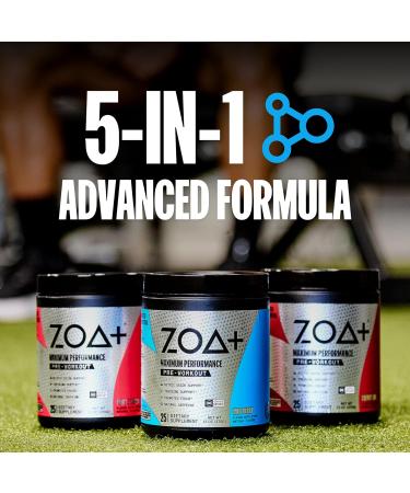 ZOA Pre Workout Powder Zero Sugar NSF Certified for Sport with Electrolytes 200mg - 25 Servings - Wild Berry - 13 Oz - Buy Online on GoSupps.com