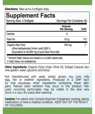 TRYVERA Aloe Vera Gels - Support for Interstitial Cystitis, Leaky Gut, Constipation, IBS & Ulcerative Colitis - 100 Softgels - Buy Online on GoSupps.com