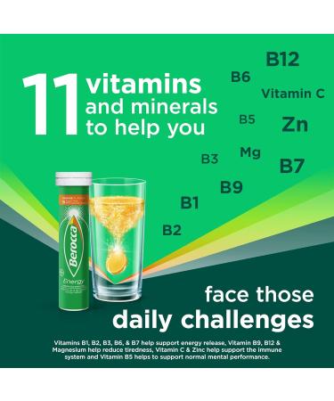 Berocca Vitamin C Effervescent Tablets with Magnesium Vitamin B12 and Vitamin B Complex (B1 B2 B3 B5 B6 B7 B9 and B12) Orange Flavour Tablets 15 Tablets - Buy Online on GoSupps.com